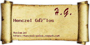 Henczel Gálos névjegykártya